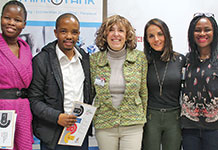 Soso Motloung from Cisco, Tebogo Moleta from ThinkTank, Peta-Lee Wainer from Fortinet, Nicole Gerber from Maxtec, Onyi Nwaneri from Afrika Tikkun. Source: Afrika Tikkun